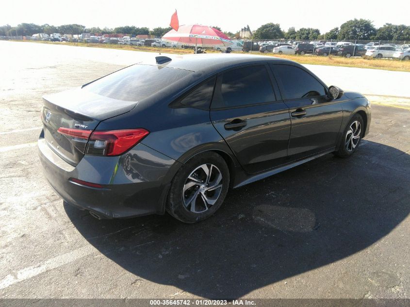 2022 HONDA CIVIC SEDAN SPORT VIN: 2HGFE2F54NH605654
