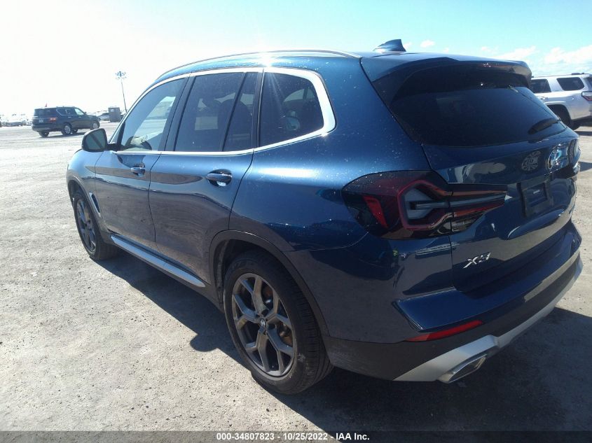 2022 BMW X3 XDRIVE30I VIN: 5UX53DP00N9N39312