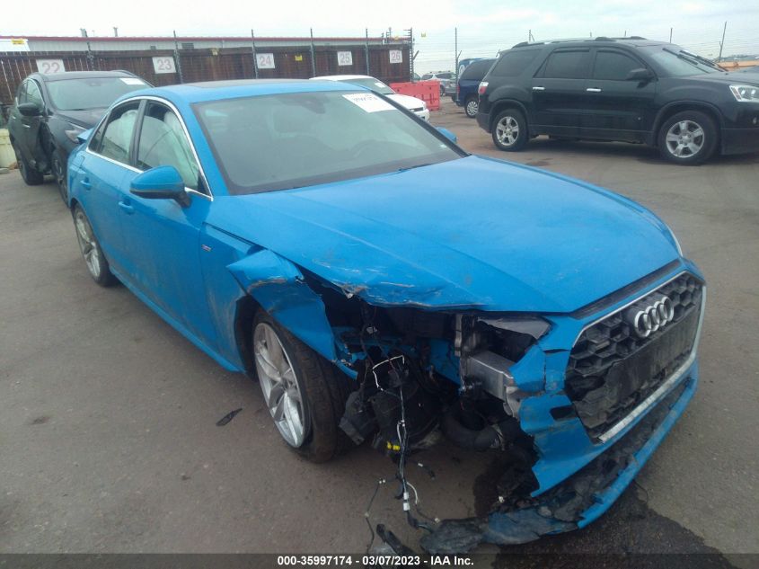 2022 AUDI A4 SEDAN S LINE PREMIUM PLUS VIN: WAUEAAF48NN015307