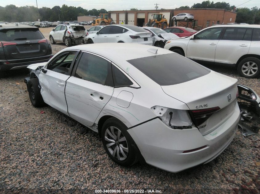 2022 HONDA CIVIC SEDAN LX VIN: 2HGFE2F24NH529486