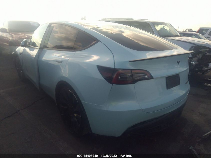 2022 TESLA MODEL Y PERFORMANCE VIN: 7SAYGDEF9NF438286