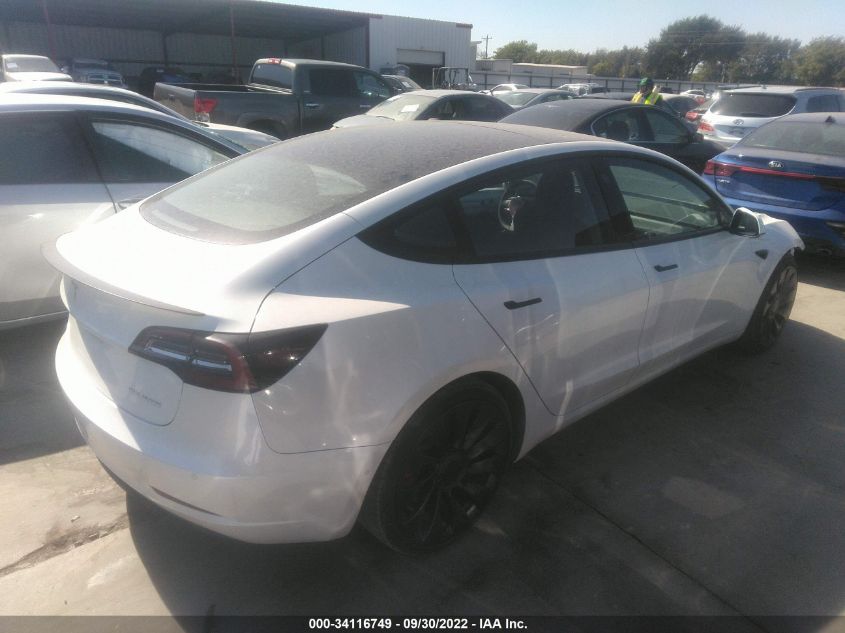 2022 TESLA MODEL 3 PERFORMANCE VIN: 5YJ3E1EC5NF114415