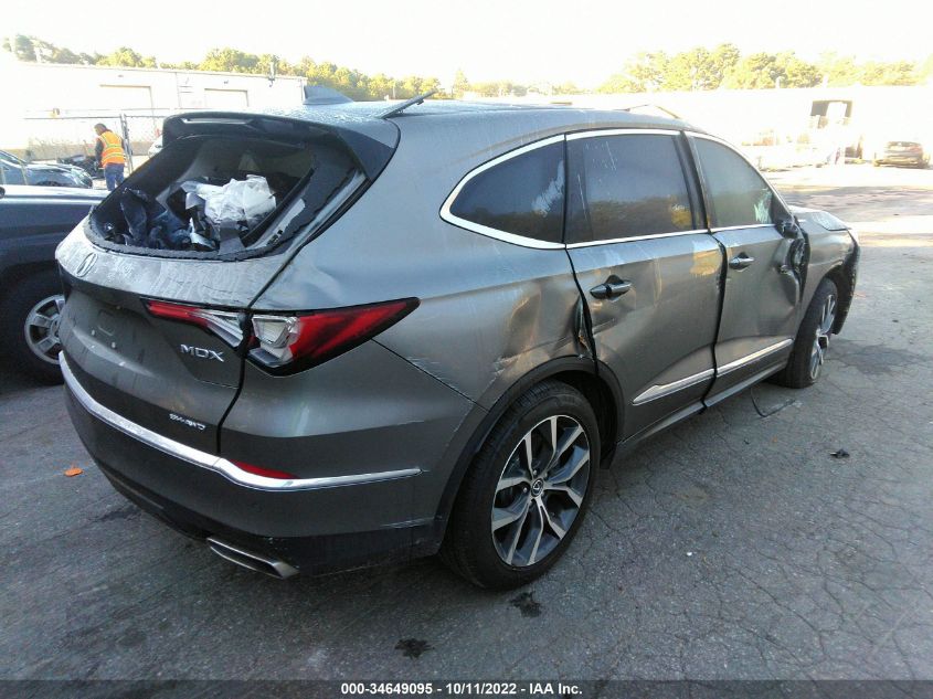 2022 ACURA MDX W/TECHNOLOGY PACKAGE VIN: 5J8YE1H43NL042929