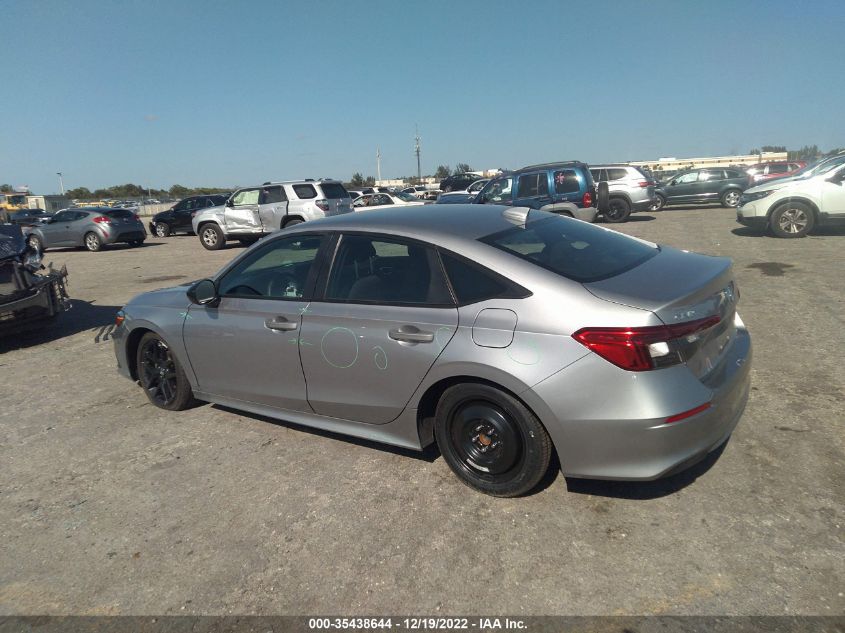 2022 HONDA CIVIC SEDAN SPORT VIN: 2HGFE2F57NH573721