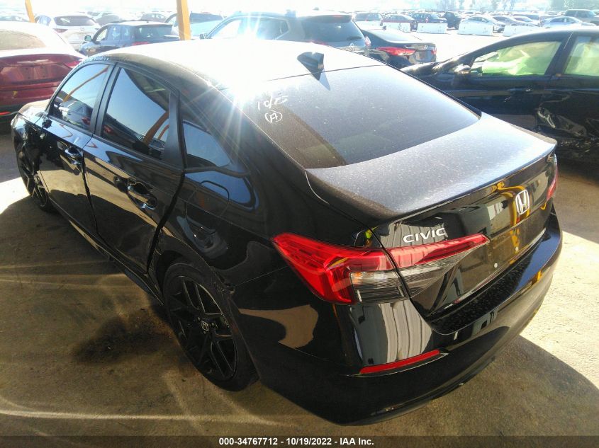 2022 HONDA CIVIC SEDAN SPORT VIN: 2HGFE2F58NH557768