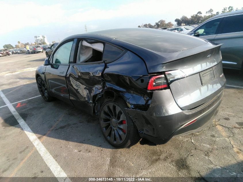 2022 TESLA MODEL Y PERFORMANCE VIN: 7SAYGDEF8NF544275