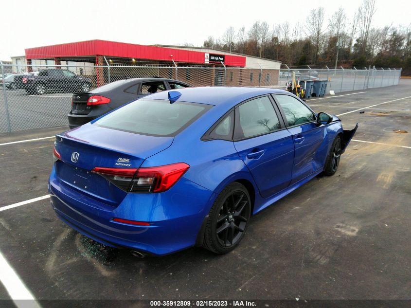 2022 HONDA CIVIC SEDAN SPORT VIN: 2HGFE2F51NH543405
