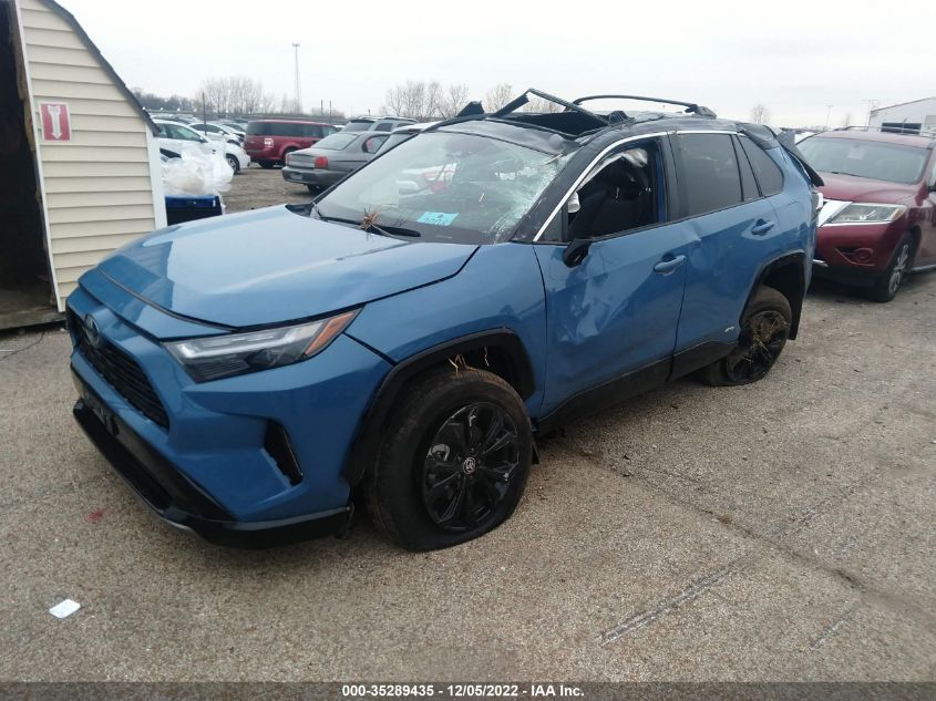 2022 TOYOTA RAV4 HYBRID XSE VIN: 2T3E6RFV2NW033421