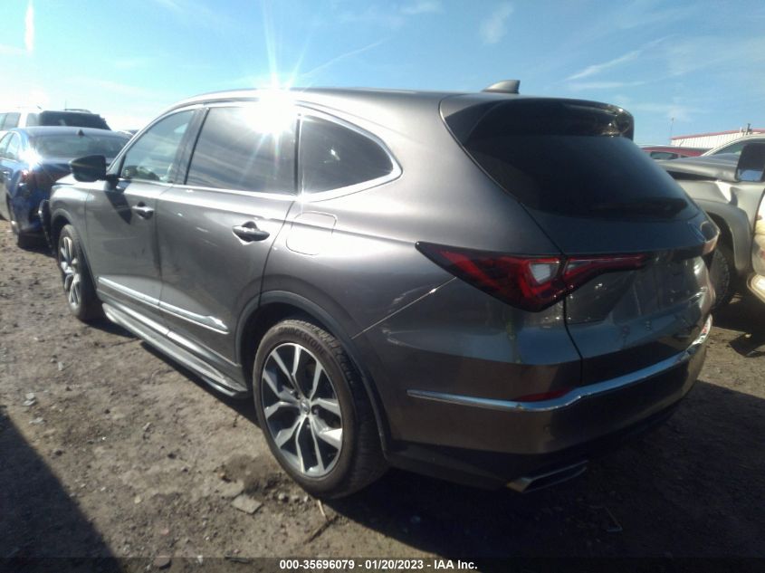 2022 ACURA MDX W/TECHNOLOGY PACKAGE VIN: 5J8YE1H48NL039167