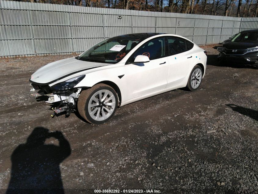 2022 TESLA MODEL 3 LONG RANGE VIN: 5YJ3E1EB1NF205513