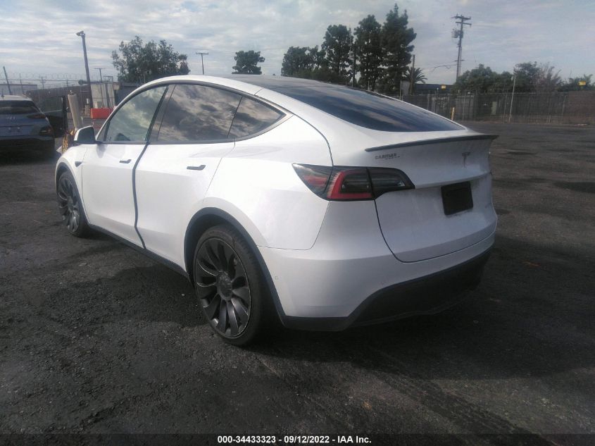 2021 TESLA MODEL Y PERFORMANCE VIN: 5YJYGDEF1MF072982