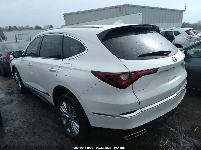 2022 ACURA MDX W/ADVANCE PACKAGE VIN: 5J8YE1H86NL001701