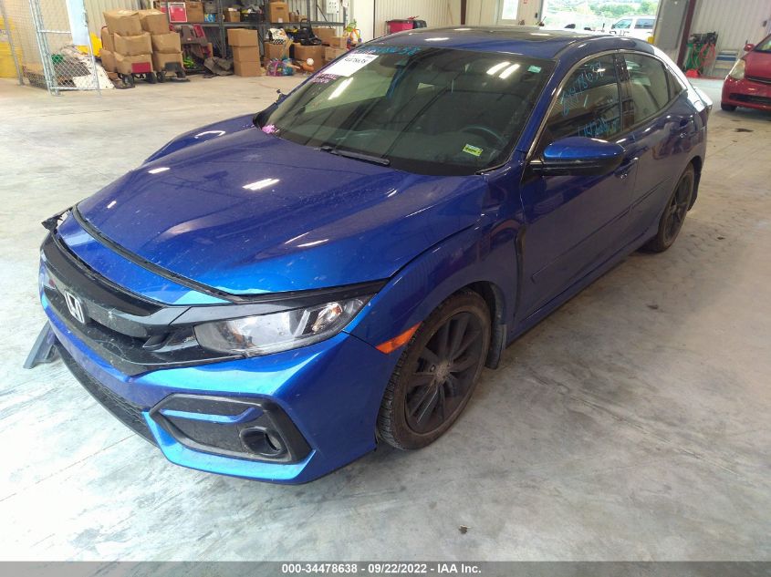 2020 HONDA CIVIC HATCHBACK EX VIN: SHHFK7H6XLU203696