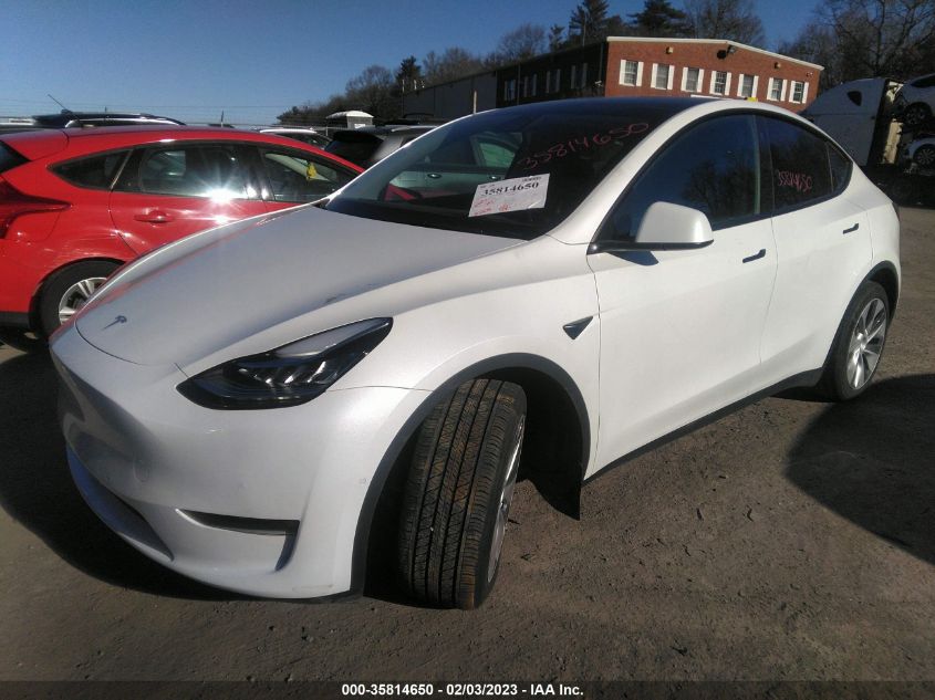 2022 TESLA MODEL Y LONG RANGE VIN: 7SAYGDEE3NF329880