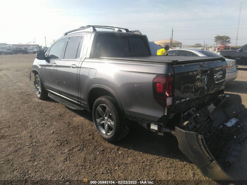 2022 HONDA RIDGELINE RTL-E VIN: 5FPYK3F71NB027775