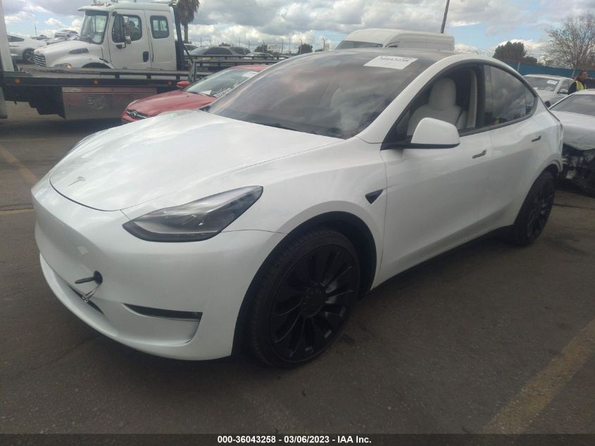 2022 TESLA MODEL Y PERFORMANCE VIN: 7SAYGDEF8NF403724