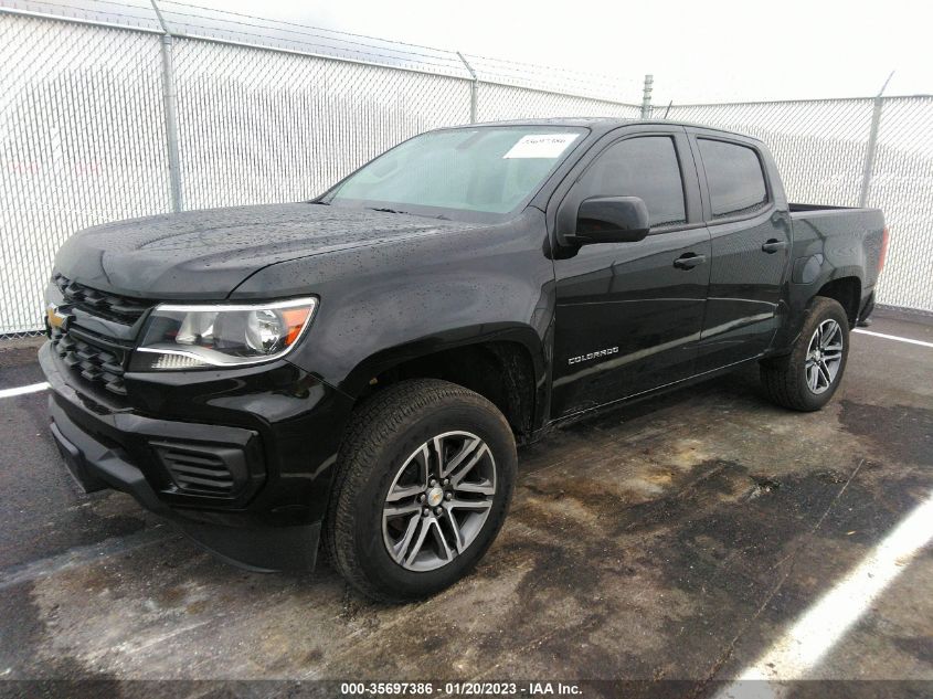 2021 CHEVROLET COLORADO 2WD WORK TRUCK VIN: 1GCGSBEA8M1166191