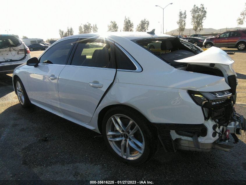 2022 AUDI A4 SEDAN S LINE PREMIUM PLUS VIN: WAUEAAF45NN012137