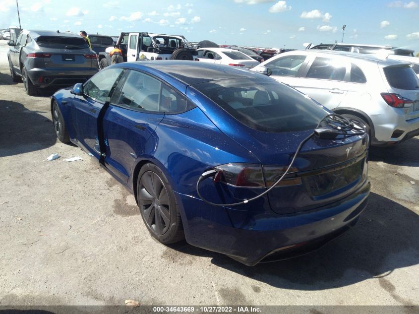 2022 TESLA MODEL S VIN: 5YJSA1E57NF467571