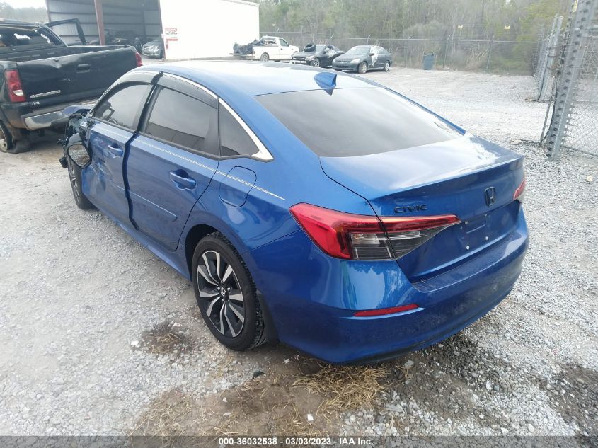 2022 HONDA CIVIC SEDAN EX VIN: 2HGFE1F72NH303825