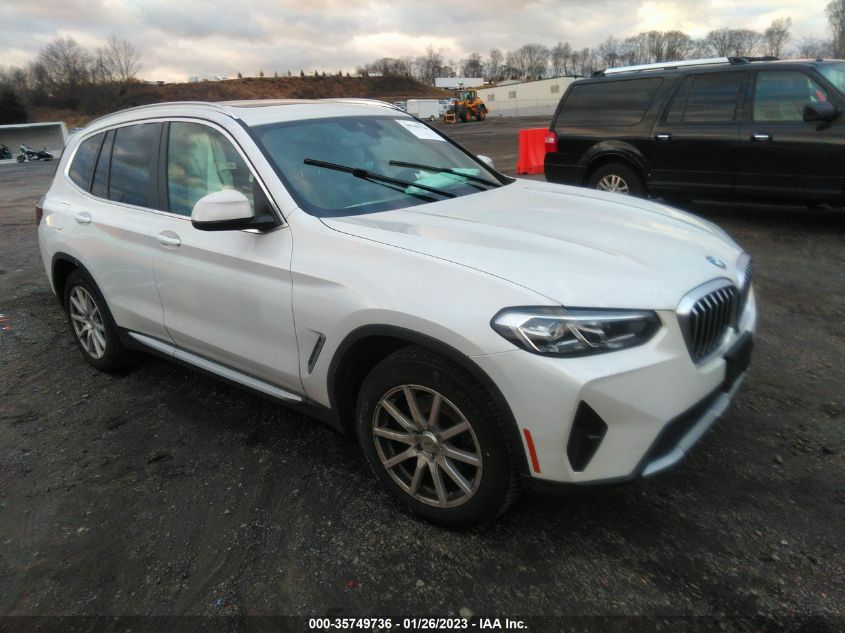 2022 BMW X3 XDRIVE30I VIN: 5UX53DP05N9J65067