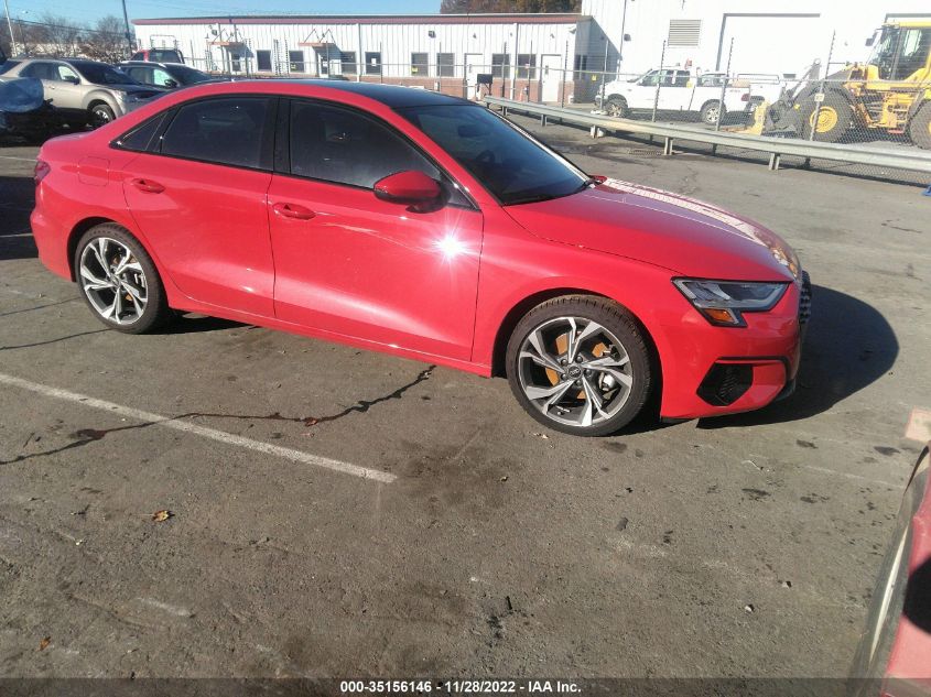 2022 AUDI A3 SEDAN PREMIUM VIN: WAUGUDGY7NA104280