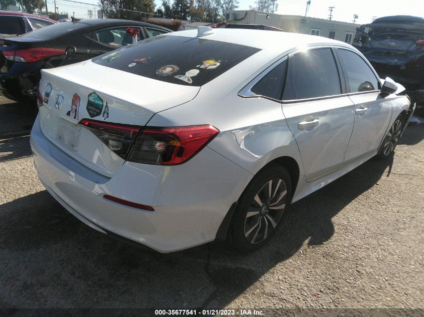 2022 HONDA CIVIC SEDAN EX VIN: 2HGFE1F7XNH313468