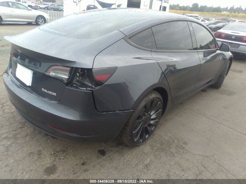 2022 TESLA MODEL 3 PERFORMANCE VIN: 5YJ3E1EC6NF248415