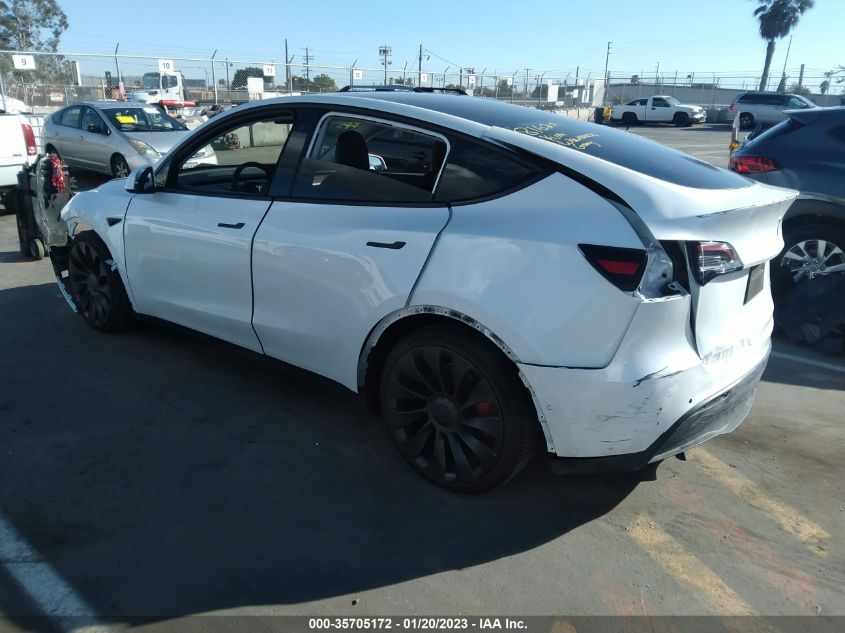 2022 TESLA MODEL Y PERFORMANCE VIN: 7SAYGDEF0NF348802