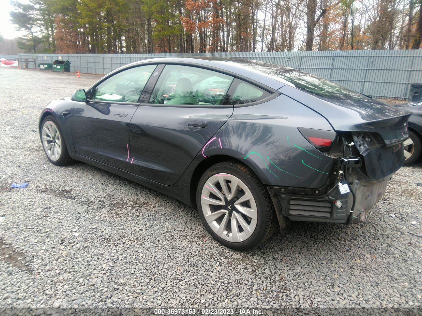 2022 TESLA MODEL 3 LONG RANGE VIN: 5YJ3E1EB4NF183118