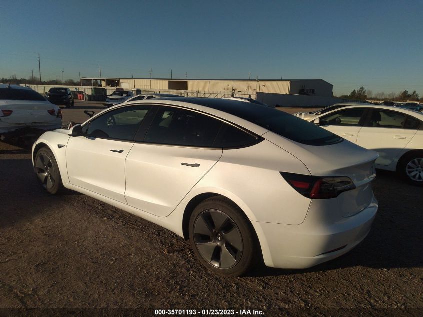 2022 TESLA MODEL 3 VIN: 5YJ3E1EA2NF314604