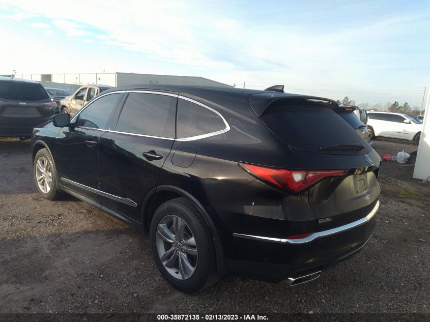 2022 ACURA MDX VIN: 5J8YD9H39NL009782