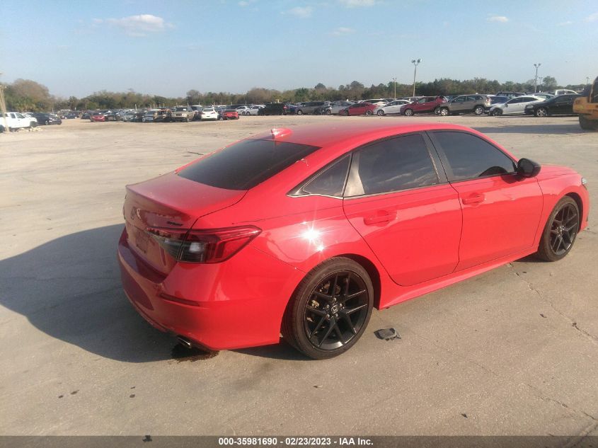 2022 HONDA CIVIC SEDAN SPORT VIN: 2HGFE2F52NH550959