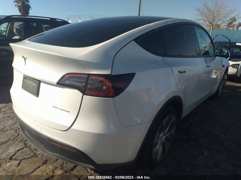 2022 TESLA MODEL Y LONG RANGE VIN: 7SAYGAEE7NF430709
