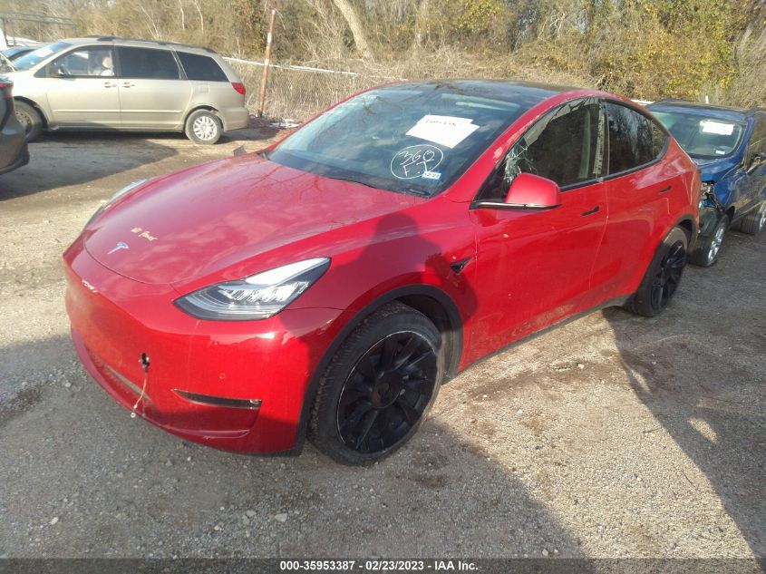 2022 TESLA MODEL Y LONG RANGE VIN: 7SAYGDEE0NF318979