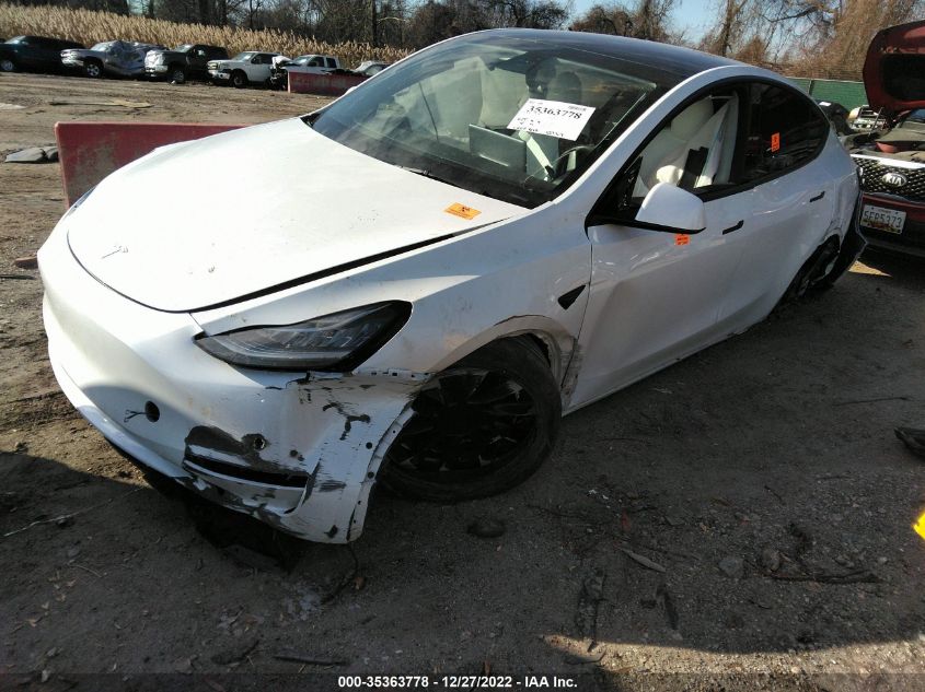 2021 TESLA MODEL Y LONG RANGE VIN: 5YJYGAEE2MF249092