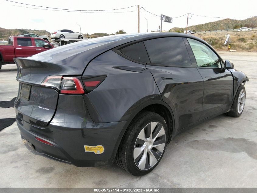 2022 TESLA MODEL Y LONG RANGE VIN: 7SAYGDEE6NF367524