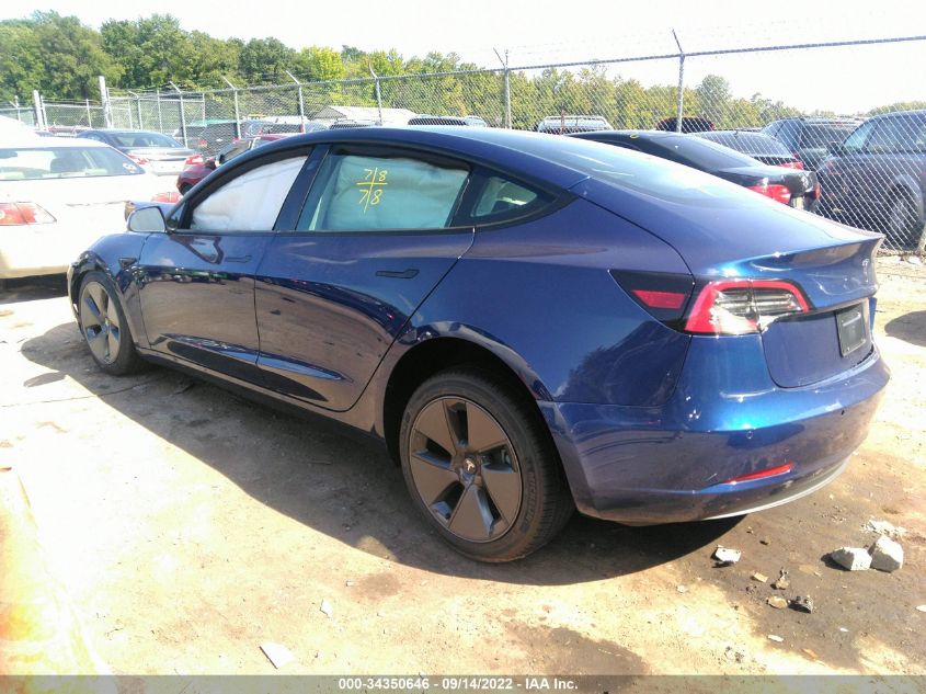 2022 TESLA MODEL 3 LONG RANGE VIN: 5YJ3E1EB1NF329068