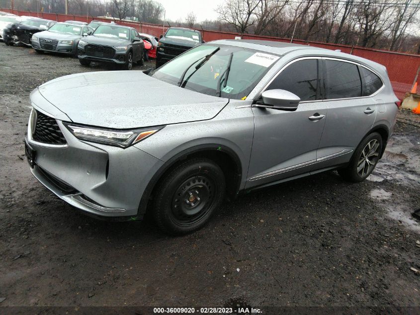 2022 ACURA MDX W/TECHNOLOGY PACKAGE VIN: 5J8YE1H49NL010776