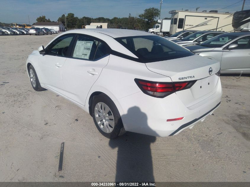 2022 NISSAN SENTRA S VIN: 3N1AB8BV9NY287036