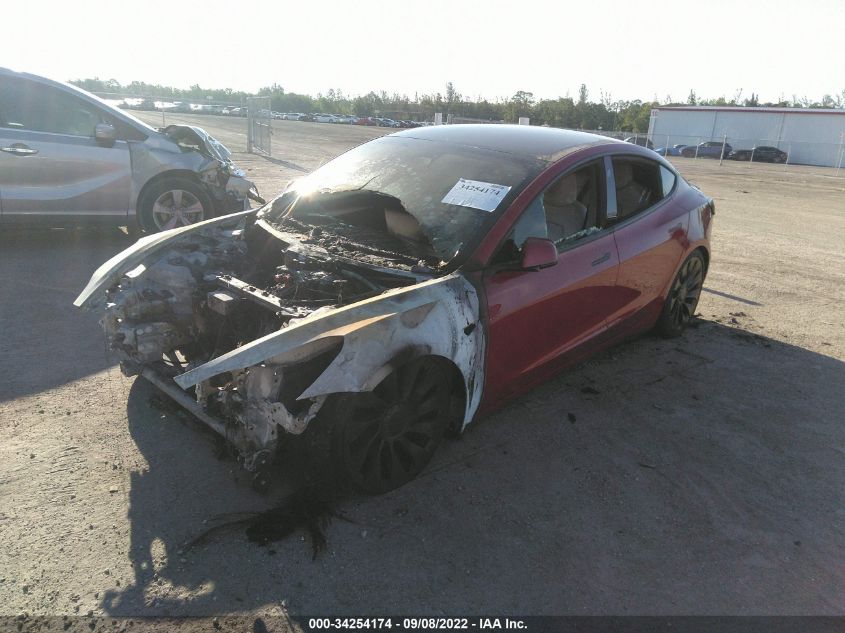 2021 TESLA MODEL 3 PERFORMANCE VIN: 5YJ3E1EC3MF984999