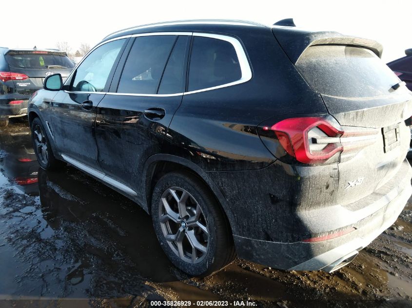 2022 BMW X3 XDRIVE30I VIN: 5UX53DP00N9J66935