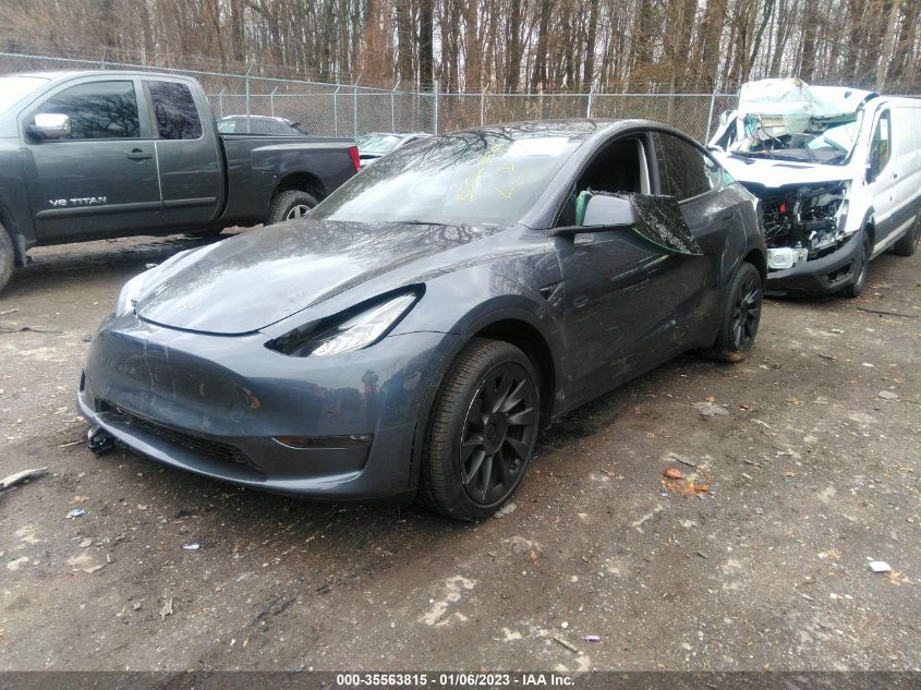 2022 TESLA MODEL Y LONG RANGE VIN: 7SAYGDEE2NA016218