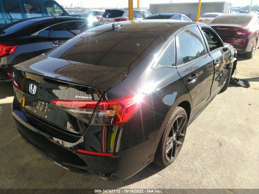2022 HONDA CIVIC SEDAN SPORT VIN: 2HGFE2F58NH557768