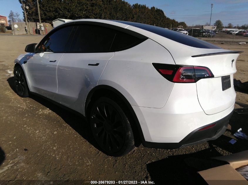 2022 TESLA MODEL Y PERFORMANCE VIN: 7SAYGDEF5NF450533
