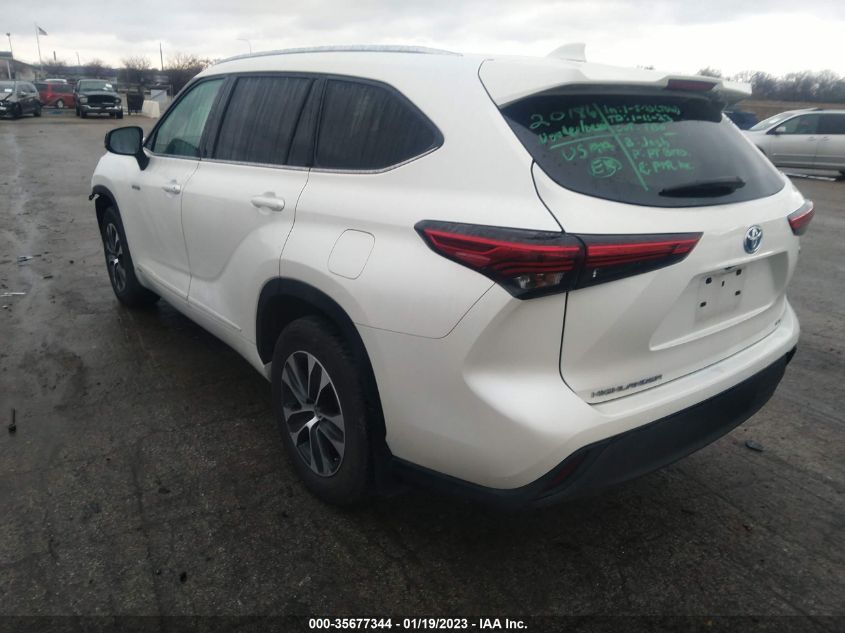 2021 TOYOTA HIGHLANDER HYBRID XLE VIN: 5TDGBRCH0MS025790