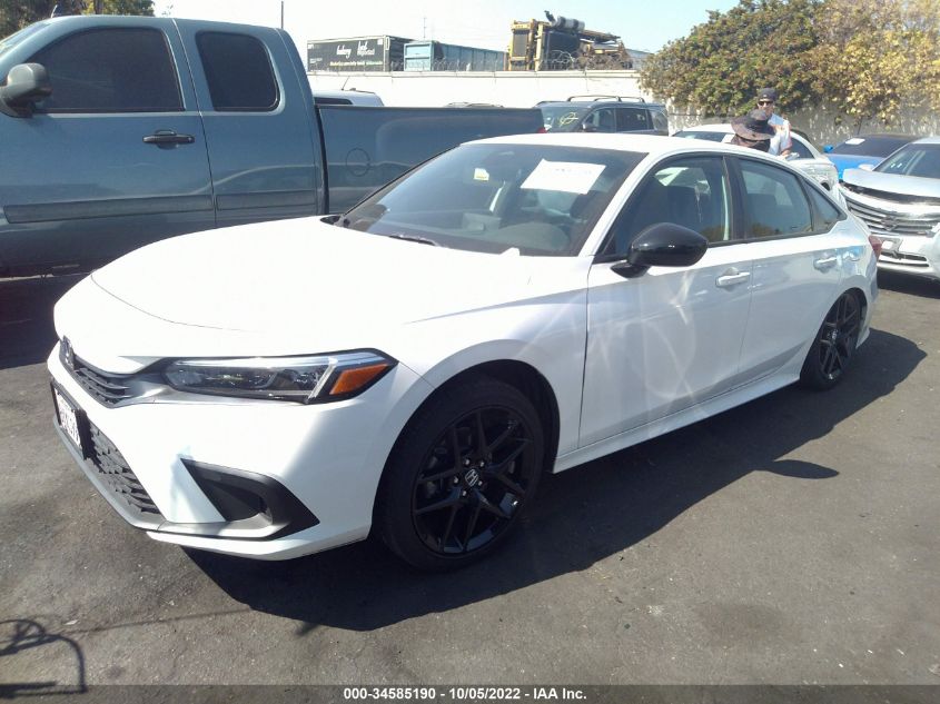 2022 HONDA CIVIC SEDAN SPORT VIN: 2HGFE2F58NH538881