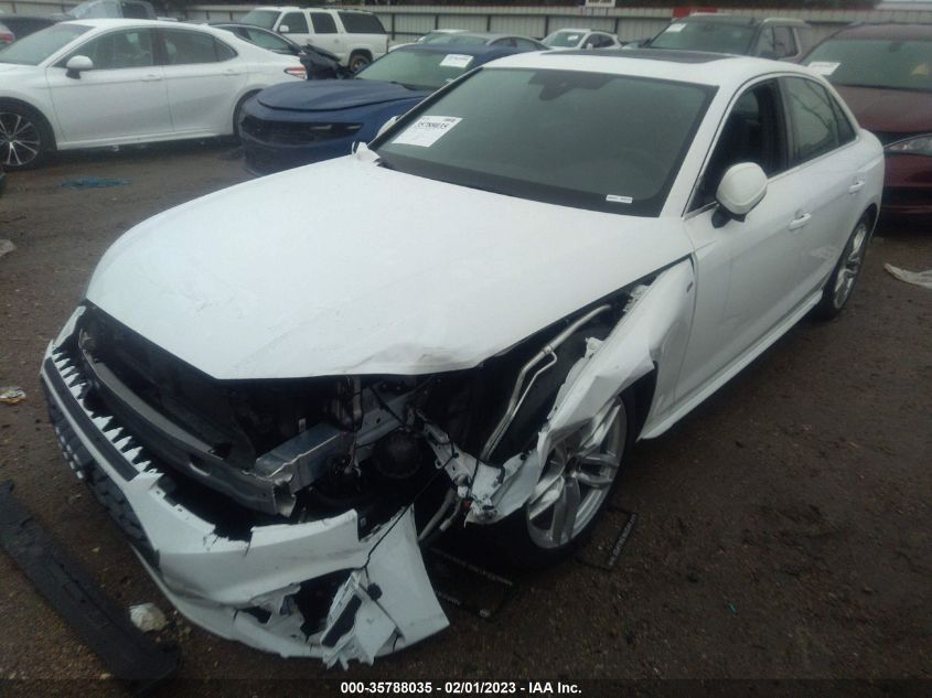 2022 AUDI A4 SEDAN S LINE PREMIUM PLUS VIN: WAUEAAF45NN014423