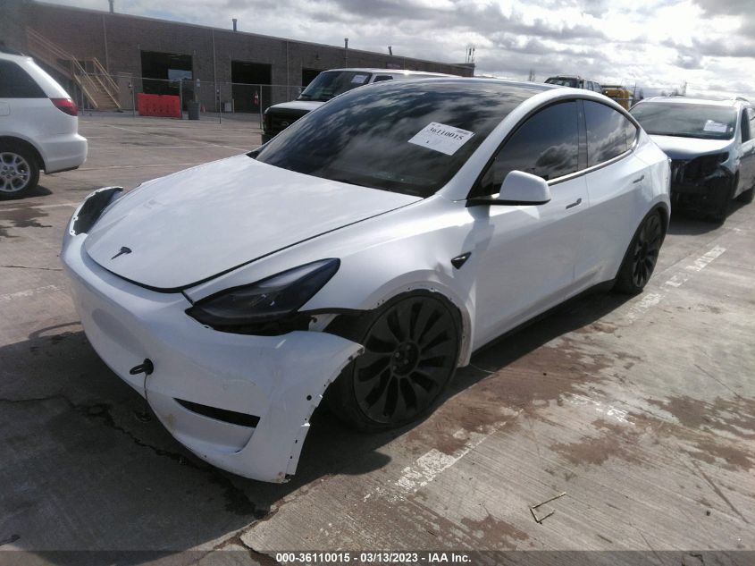2022 TESLA MODEL Y PERFORMANCE VIN: 7SAYGDEF3NF487886
