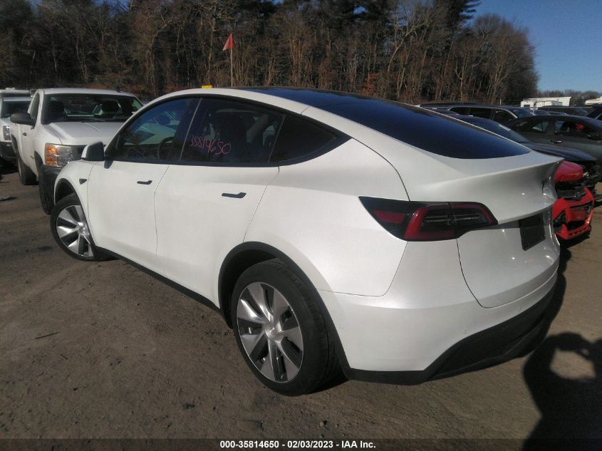 2022 TESLA MODEL Y LONG RANGE VIN: 7SAYGDEE3NF329880